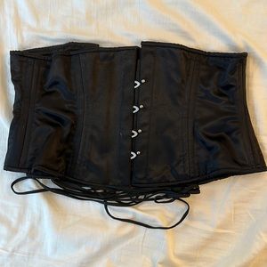 Corset Story Under Bust Satin Waspie Corset - Steel Boned - Size 30